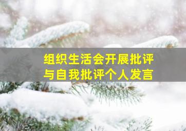 组织生活会开展批评与自我批评个人发言