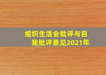 组织生活会批评与自我批评意见2021年