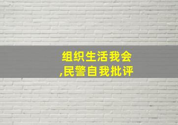 组织生活我会,民警自我批评