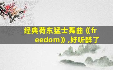 经典荷东猛士舞曲《freedom》,好听醉了