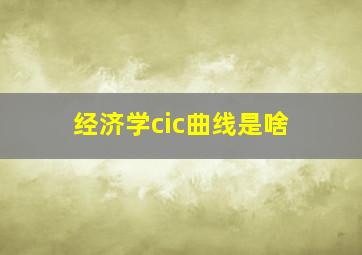 经济学cic曲线是啥