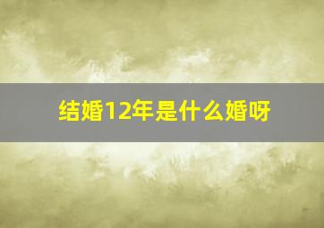 结婚12年是什么婚呀