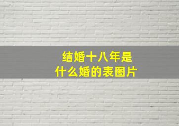 结婚十八年是什么婚的表图片