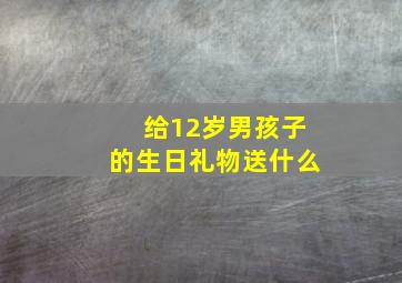 给12岁男孩子的生日礼物送什么