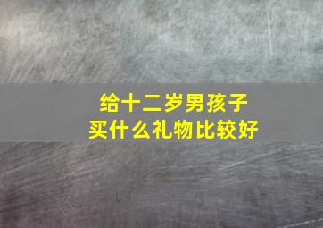 给十二岁男孩子买什么礼物比较好