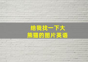 给我找一下大熊猫的图片英语