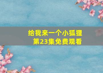 给我来一个小狐狸第23集免费观看