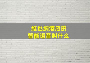 维也纳酒店的智能语音叫什么