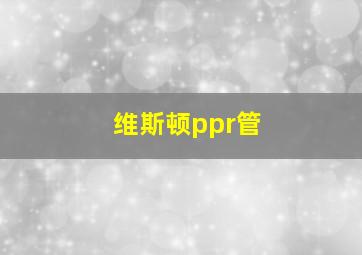 维斯顿ppr管