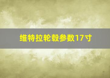 维特拉轮毂参数17寸