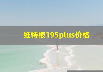 维特根195plus价格