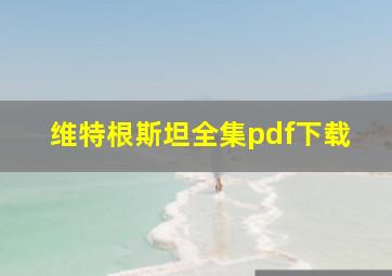 维特根斯坦全集pdf下载