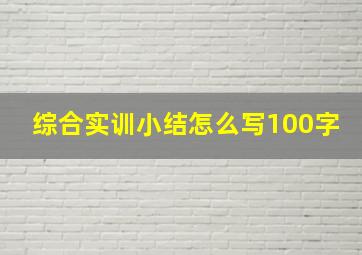 综合实训小结怎么写100字