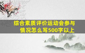 综合素质评价运动会参与情况怎么写500字以上