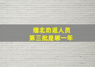 缅北劝返人员第三批是哪一年