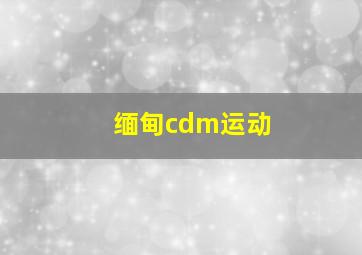 缅甸cdm运动