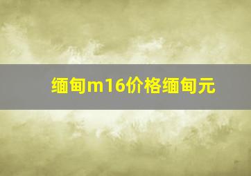 缅甸m16价格缅甸元