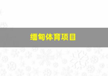 缅甸体育项目