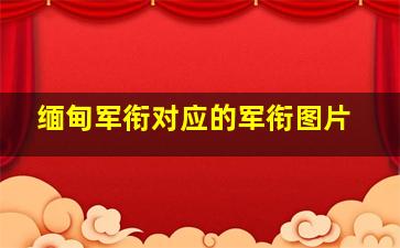 缅甸军衔对应的军衔图片