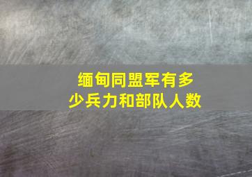 缅甸同盟军有多少兵力和部队人数