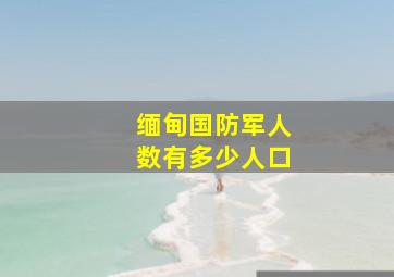 缅甸国防军人数有多少人口