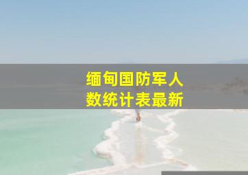 缅甸国防军人数统计表最新