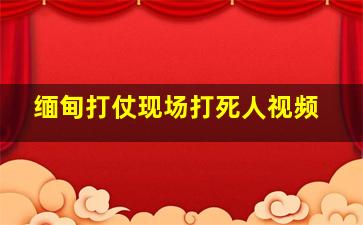 缅甸打仗现场打死人视频