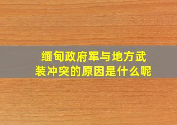 缅甸政府军与地方武装冲突的原因是什么呢