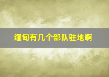 缅甸有几个部队驻地啊