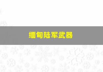 缅甸陆军武器