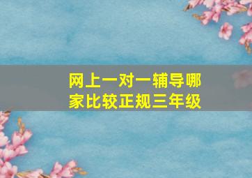 网上一对一辅导哪家比较正规三年级