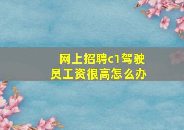 网上招聘c1驾驶员工资很高怎么办