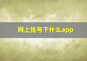 网上挂号下什么app