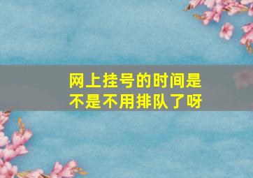 网上挂号的时间是不是不用排队了呀