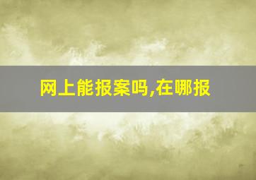 网上能报案吗,在哪报