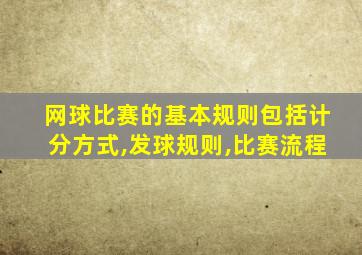 网球比赛的基本规则包括计分方式,发球规则,比赛流程