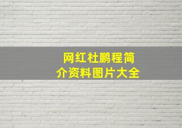 网红杜鹏程简介资料图片大全