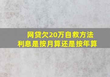 网贷欠20万自救方法利息是按月算还是按年算