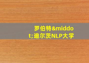 罗伯特·迪尔茨NLP大学