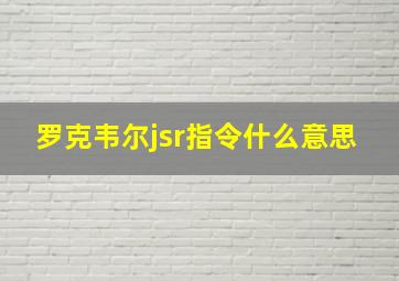 罗克韦尔jsr指令什么意思