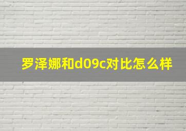 罗泽娜和d09c对比怎么样