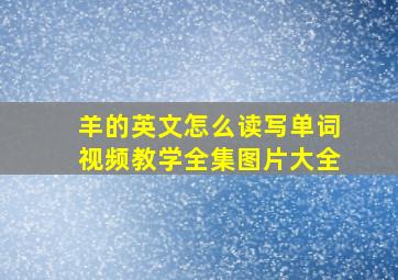 羊的英文怎么读写单词视频教学全集图片大全