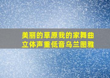 美丽的草原我的家舞曲立体声重低音乌兰图雅