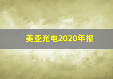 美亚光电2020年报