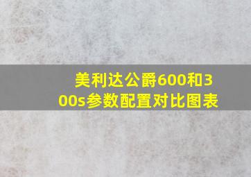 美利达公爵600和300s参数配置对比图表