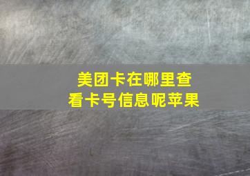 美团卡在哪里查看卡号信息呢苹果