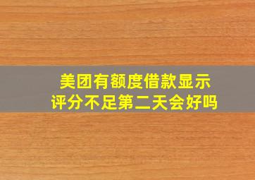 美团有额度借款显示评分不足第二天会好吗