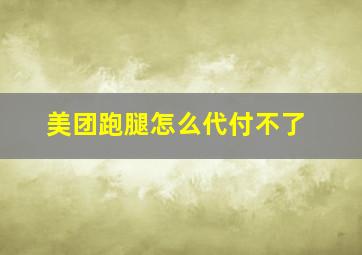 美团跑腿怎么代付不了