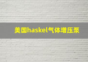 美国haskel气体增压泵