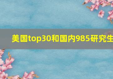 美国top30和国内985研究生